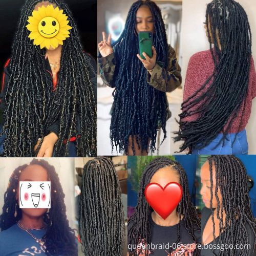 36 Inch Nu Fuax Locs Crochet Braids Hair Pre-looped Nu Locs Crochet Curly Extended Soft Locs Braiding Hair for Women